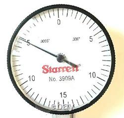 1-9/16 3909a Starrett Dial Test Indicator 0.005/0.030 #12527 -new-