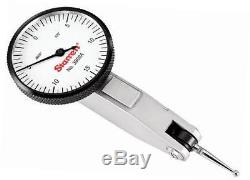 12333 dial test indicator with dovetail mount and 2 attachments, white dial