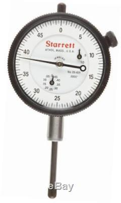 25-631j dial indicator, 0.375 stem dia, lug-on-center back, white dial, 0-50