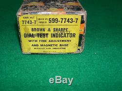 Brown + Sharpe Magnetic Base + Starrett #196 Jeweled Indicator (4 Buttons)