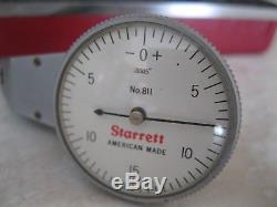Excellent Starrett No. 811 Swivel Head Dial Test Indicator Case & Attachments