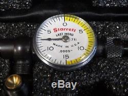 L. S. Starrett'711' Last Word White/Yellow Dial Test Indicator with Case
