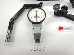 L. S. Starrett #811 Swivel Dial Indicator with Accessories and Mity Mag Base NICE