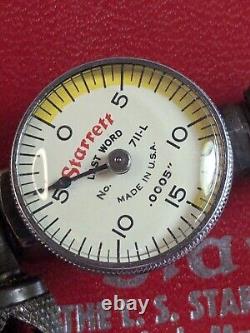 L. S. Starrett No. 711-L Last Word Dial Test Indicator. 0005 Made In USA INCOMP