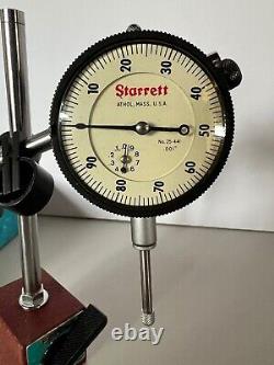 Lot Fowler Magnetic Base 52-585-010 and Starrett No. 25-441.001 Dial Indicator