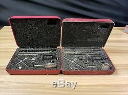 Lot of 2 Starrett No. 196 Dial Test Indicator Tool in Red Case #I-3363
