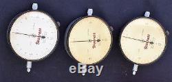 Lot of 3 Starrett Dial Indicator (656-134) (656-128) & Boxes Nice Used Condition