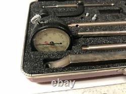 MACHINIST TOOLS LATHE MILL Starrett Dial Indicator Gage Set in Case GrncB