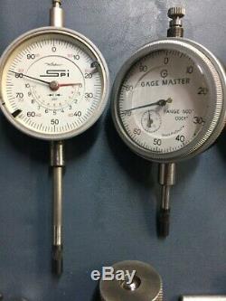 MACHINISTS DIAL INDICATOR GAUGES Lot OF 10 DIFFERENT Starrett, Spi, Gage Master