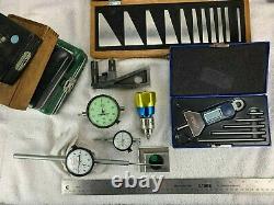 Machinist tools, assorted, Starrett dial indicators, gauge blocks, etc