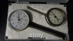 Mitutoyo 1157 & Starrett 196 Back Plunger Indicators in. 001 Graduations