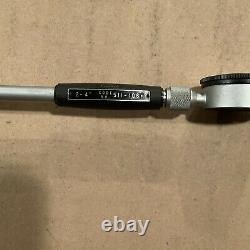 Mitutoyo 2-4 Bore Gage. Model No 511-106P With Starrett Dial Indicator