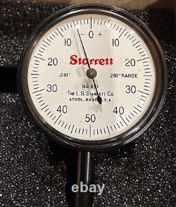 NEW-Starrett 651B5-Back Plunger Dial Indicator, Range. 200, Graduation. 001