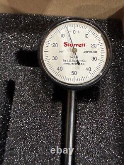 NEW-Starrett 651B5-Back Plunger Dial Indicator, Range. 200, Graduation. 001