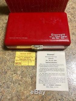 NOS Vintage Starrett Universal Dial Test Indicator Machinist Specialty Tool 196A