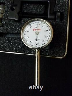 New Starrett 196A5Z Universal Back Plunger Dial Indicator with accs. And case