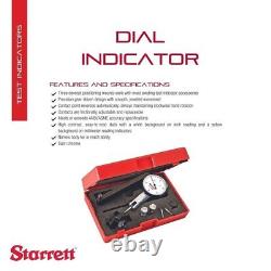 New Starrett Dial Test Indicator with Dovetail Mount. 030 Inch Range 3909AC