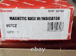New Starrett Magnetic Base + 196B1 Back Plunger Dial Indicator 0.2 Range 0.001