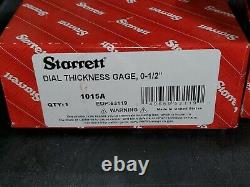 New Starrett Outside Dial Thickness Gage Gauge 0-0.5 0.0005 2-1/2 Deep Throat