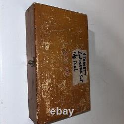 Nice Vintage STARRETT No. 196 Dial Indicator Set in Wood Box LOOK Machinist Tool