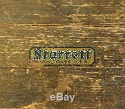 Rare Antique Starrett Dial Bench Gage No. 654 & Indicator No. 25=b In Wood Case