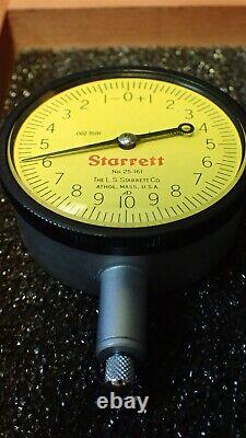 S253MZ STARRETT Metric Dial Indicator Set, 0.5, 2.5, 25 Range. 002.01mm Grads