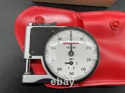 STARRETT 1010Z Pocket Dial Thickness Gauge Acc. 001 With Case NEW