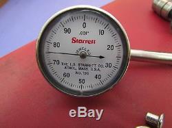 STARRETT 196A Plung Back Dial Test Indicator Set, in nice red case Machinist