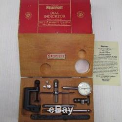 STARRETT 196A1Z Plung Back Dial Test Indicator Set, wood case & box Machinist