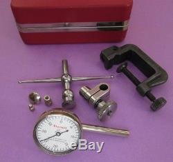 STARRETT 196A4Z Plung Back Dial Test Indicator Set, red case & box Machinist