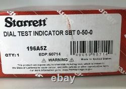STARRETT 196A5Z Universal Back Plunger Dial Indicator Set 0-50-0 Dial Face