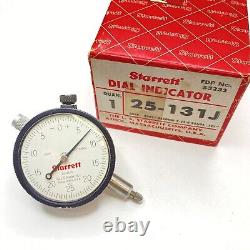 STARRETT 25-131J Dial Indicator Jeweled. 0005 Grad. 125 Range with Box USA