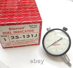 STARRETT 25-131J Dial Indicator Jeweled. 0005 Grad. 125 Range with Box USA