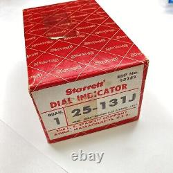 STARRETT 25-131J Dial Indicator Jeweled. 0005 Grad. 125 Range with Box USA
