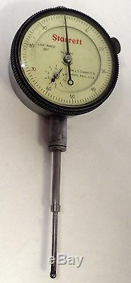 STARRETT 25-441 DIAL INDICATOR. 001, 1 RANGE with INDICATOR STAND, USED