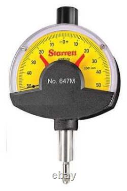 STARRETT 647M Dial Indicator, Yellow, 2.500 Size