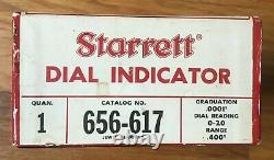 STARRETT 656-617 JEWELED DIAL INDICATOR 0.400 Range 0.0001 Graduation with Box
