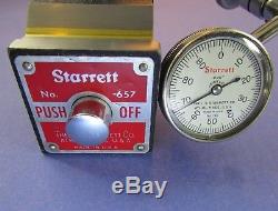STARRETT 657 A Magnetic Base with STARRETT 196B Dial Test Indicator Machinist