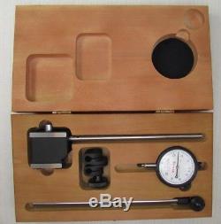 STARRETT 657 EZ Magnetic Base With Dial Indicator Wood Case & box Machinist