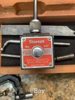 STARRETT 657 Magnetic Base + 711 Dial Test indicator, Lathe & Clamp Holders H81