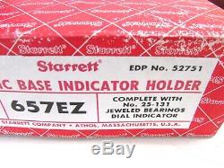 STARRETT 657EZ MAGNETIC BASE INDICATOR HOLDER with 25-131 DIAL INDICATOR