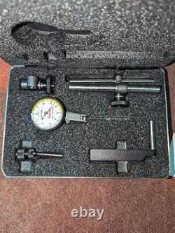 STARRETT #708A Dial Test Indicator with Attachments Set in Case, VERY nice