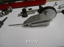 STARRETT #811 SWIVEL HEAD DIAL TEST INDICATOR IN CASE WithATTACHMENTS. 0005