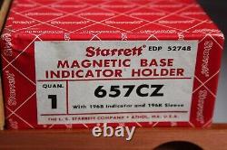 STARRETT Back Plunger Dial Indicator & Magnetic Base Set 0 to 0.2 Range 657CZ