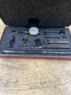 STARRETT LAST WORD DIAL INDICATOR NO 711 with CASE + ATTACHMENTS