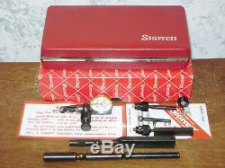 STARRETT LAST WORD DIAL INDICATOR NO 711 with CASE-BOX ATTACHMENTS NEW OLD STOCK
