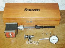 STARRETT MAGNETIC BASE FINE ADJ with STARRETT 001 Inch DIAL INDICATOR SET NO 657C