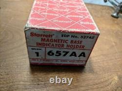 STARRETT MAGNETIC BASE NO 657AA with BOX & NILCO. 0001 INCH DIAL INDICATOR
