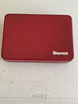STARRETT NO. 196 BACK PLUNGER, DIAL TEST INDICATOR SET with nice case. 001