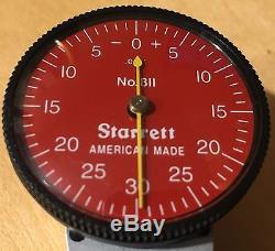 STARRETT NO. R811-1 DIAL TEST INDICATOR WithSWIVEL HEAD. 001 GRADS 0-30-0 RED DIAL